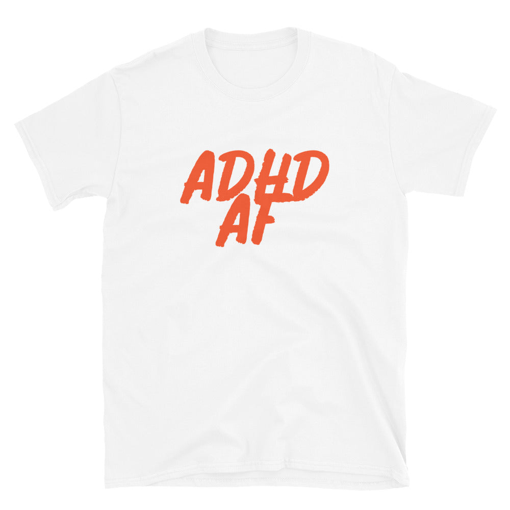 ADHD AF - Adult - Orange Logo - White Shirt