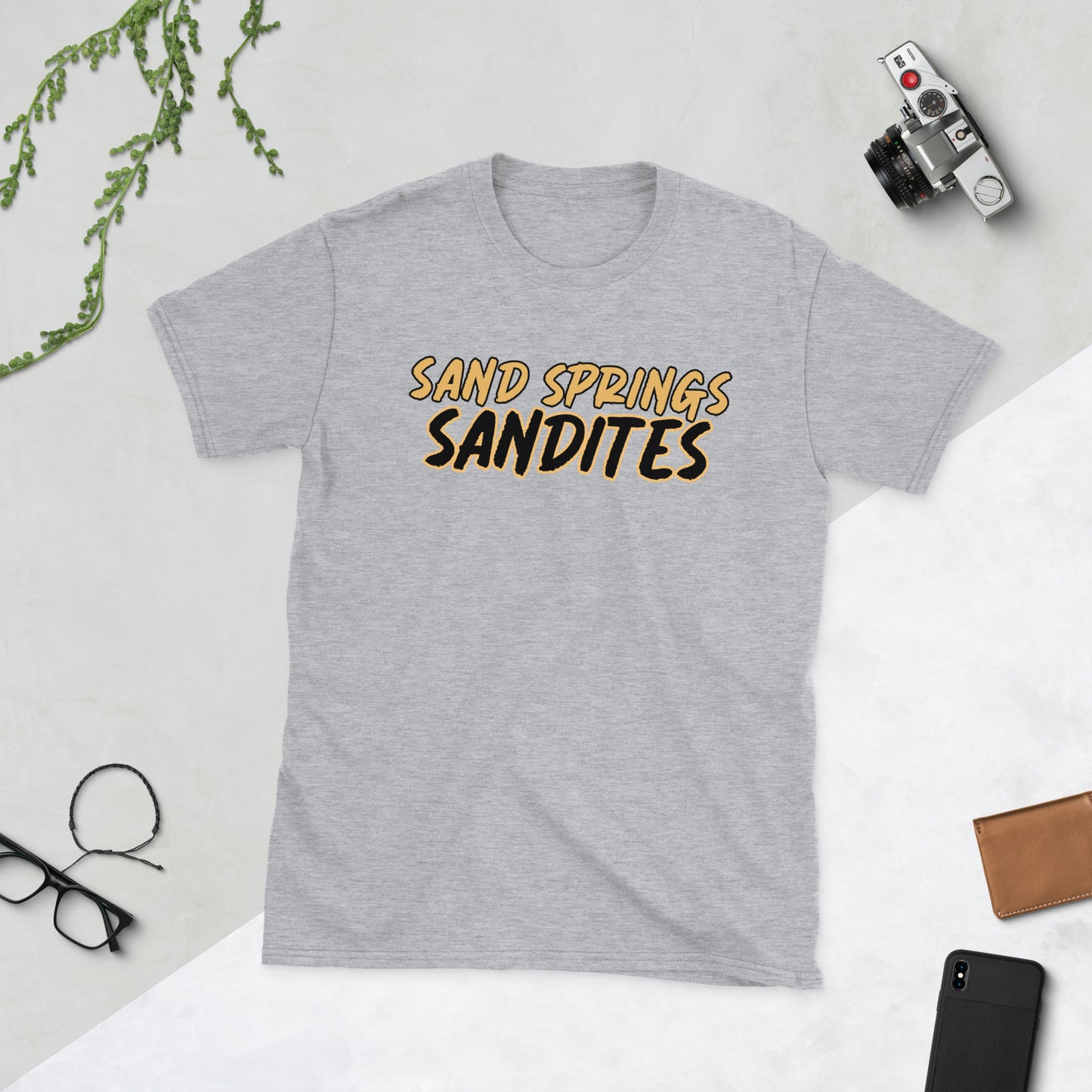 Sand Springs Sandites Adult T-Shirt Light Grey