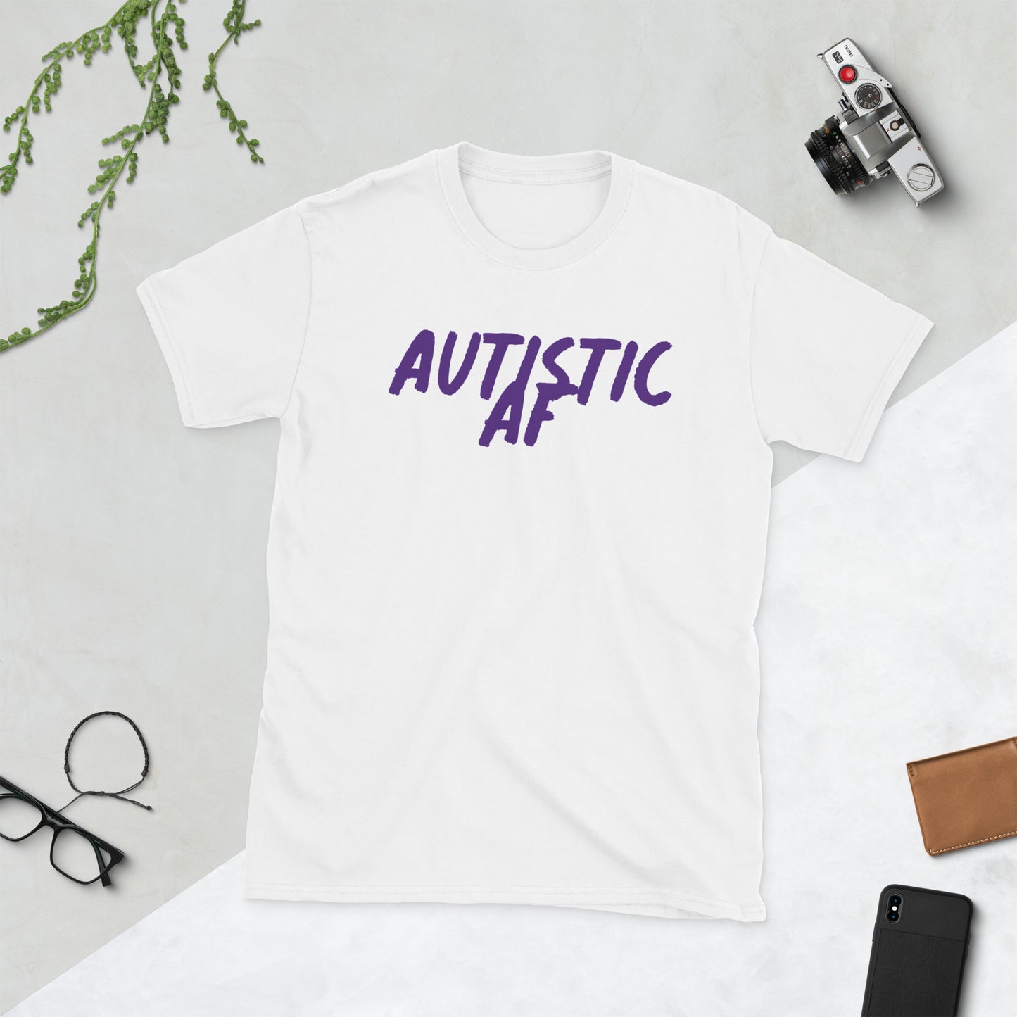 Autistic AF - Purple Logo - T-Shirt