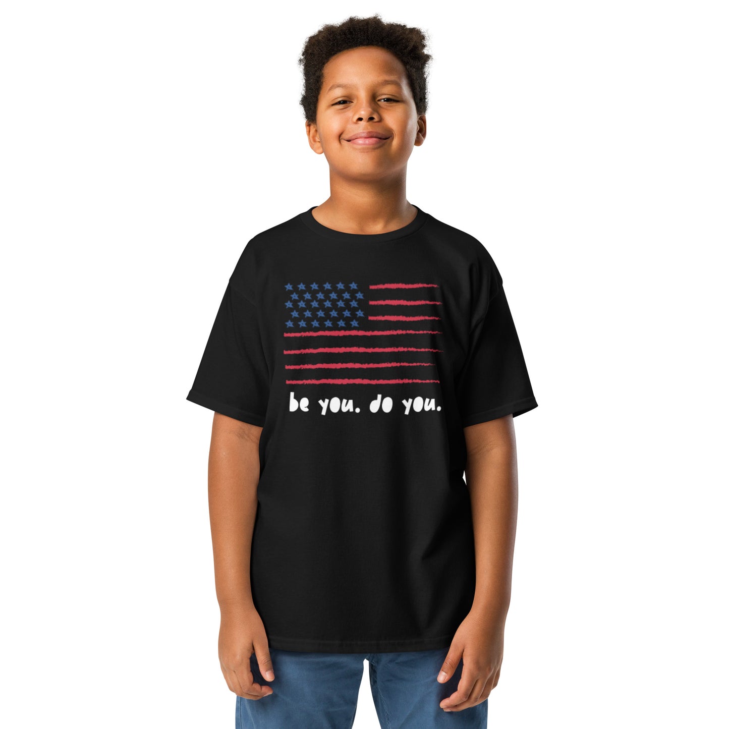 BYDY - American Flag Logo - Kids Tee