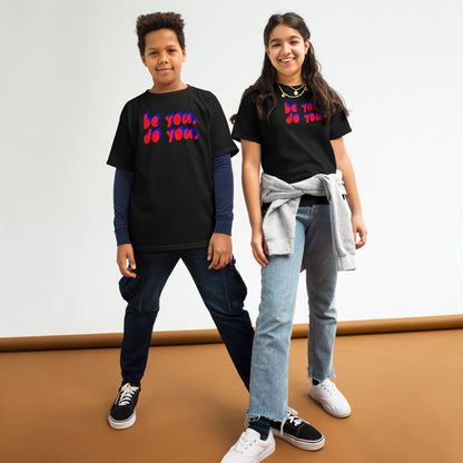 Be You Do  You Red Blue Logo Kids Black Shirt