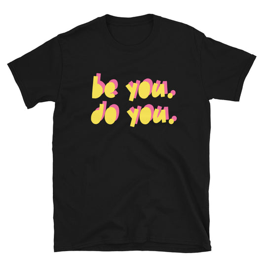 BYDY - Yellow/Pink Logo - Adult T-Shirt