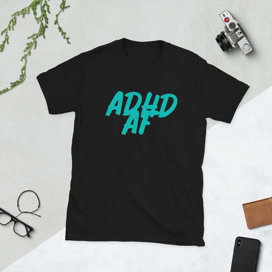 ADHD AF - Teal Logo - Adult T-Shirt