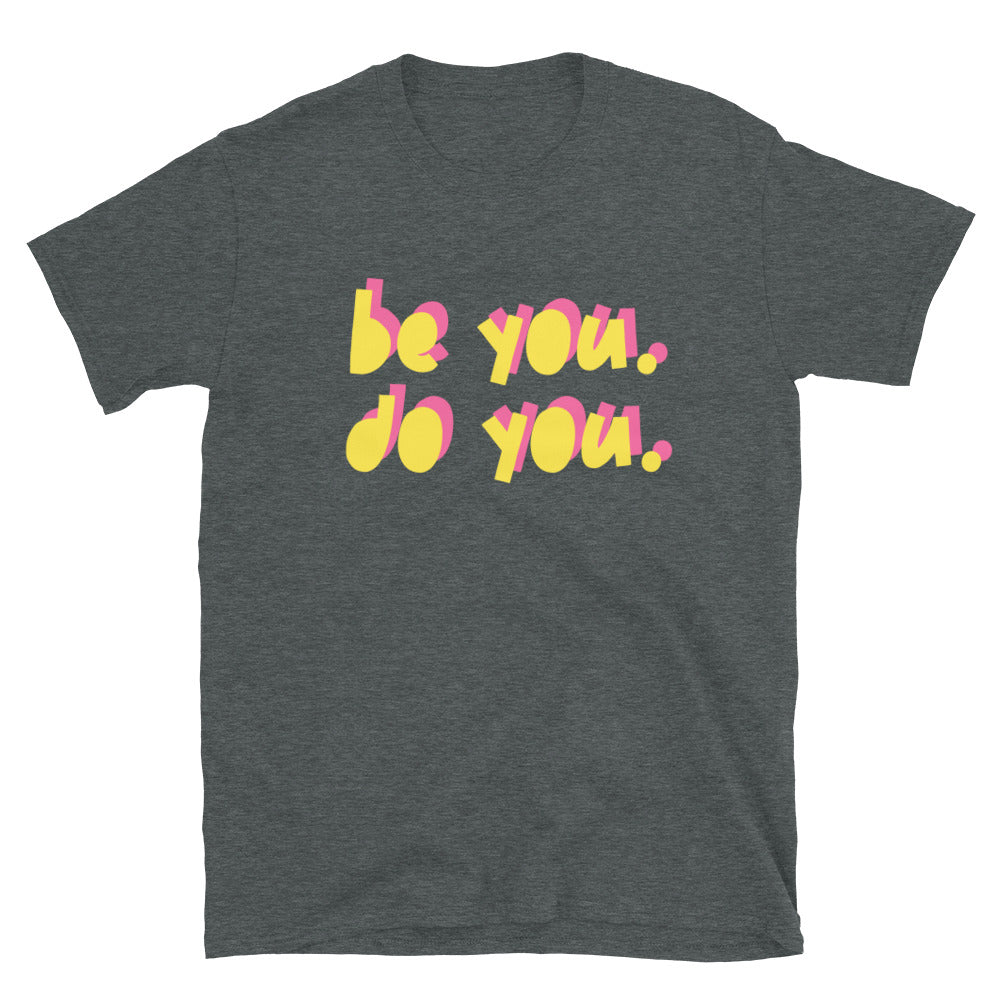 BYDY - Yellow/Pink Logo - Adult T-Shirt