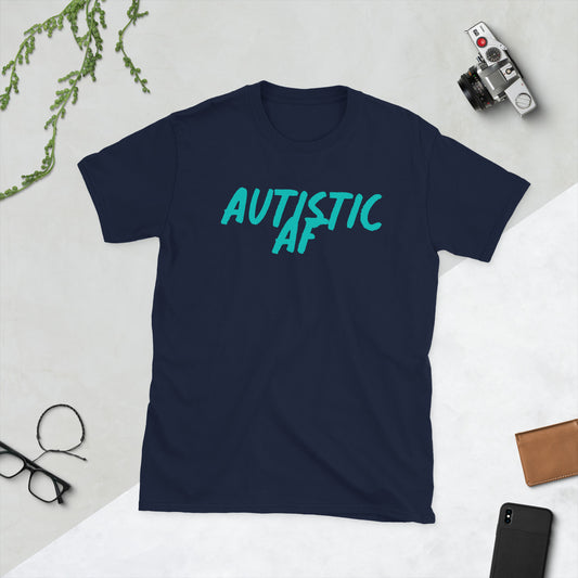 Autistic AF - Teal Logo - Adult T-Shirt