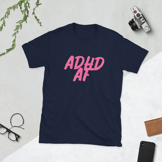 ADHD AF - Pink Logo - Adult T-Shirt
