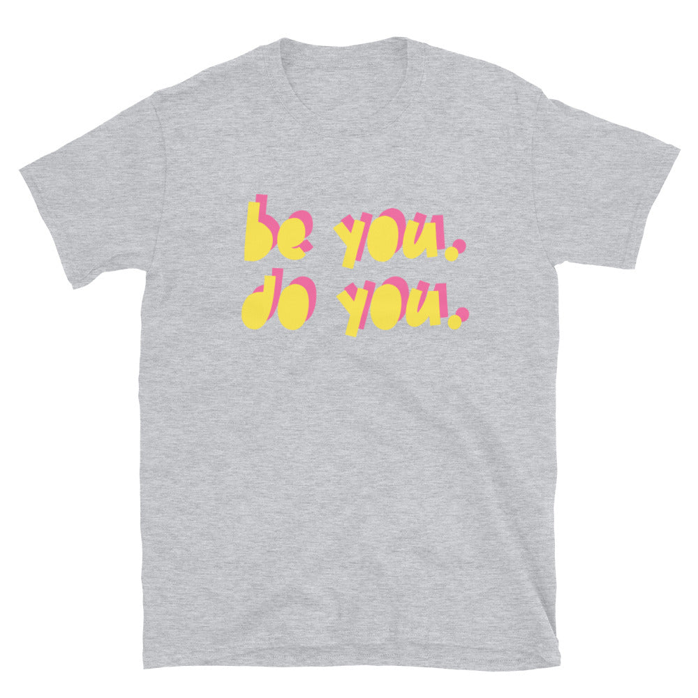 BYDY - Yellow/Pink Logo - Adult T-Shirt