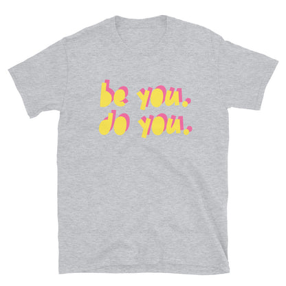 BYDY - Yellow/Pink Logo - Adult T-Shirt