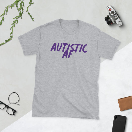 Autistic AF - Purple Logo - T-Shirt