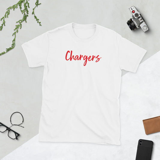 Tulsa Memorial Chargers - Red Logo - Adult T-Shirt