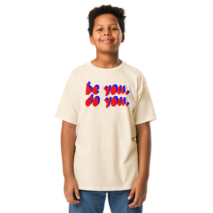 Be You Do  You Red Blue Logo Kids Natural Shirt