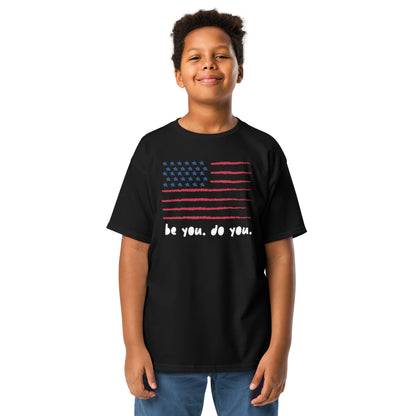 BYDY - American Flag Logo - Kids Tee