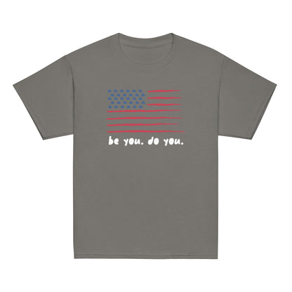 BYDY - American Flag Logo - Kids Tee