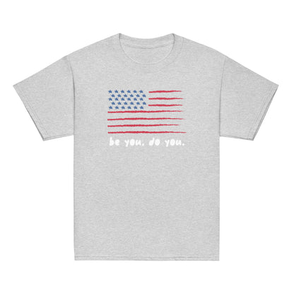 BYDY - American Flag Logo - Kids Tee